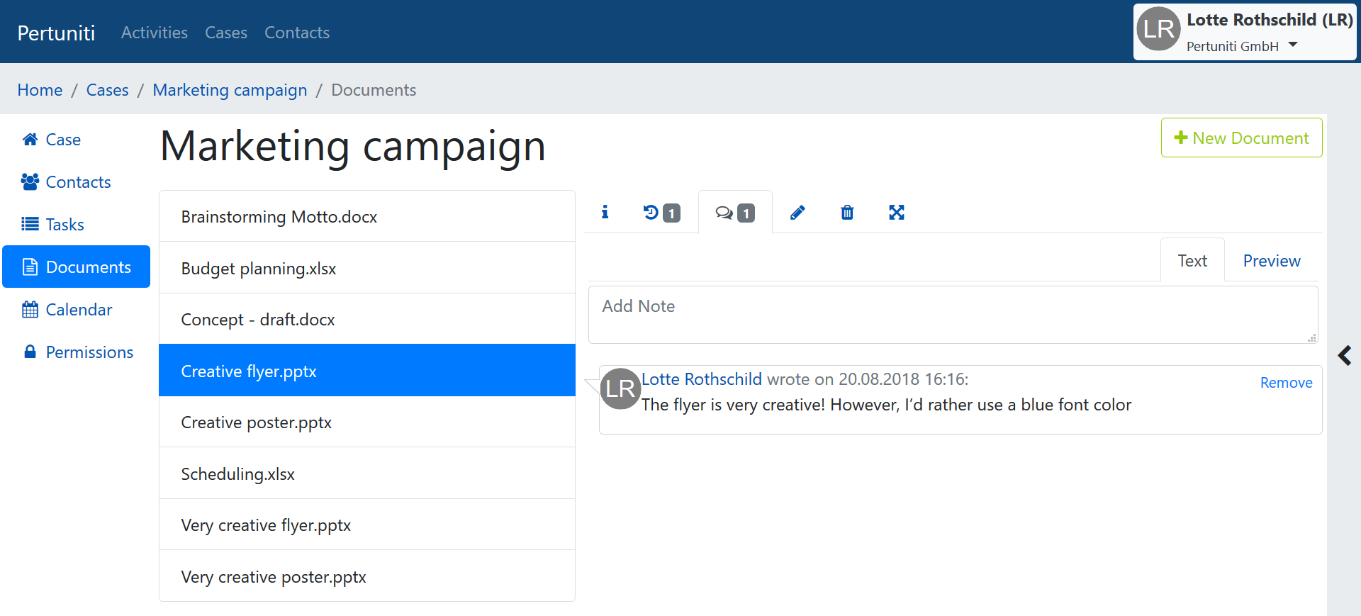 The best ideas result from steady exchange. Contribute to your jointly edited documents with your notes.