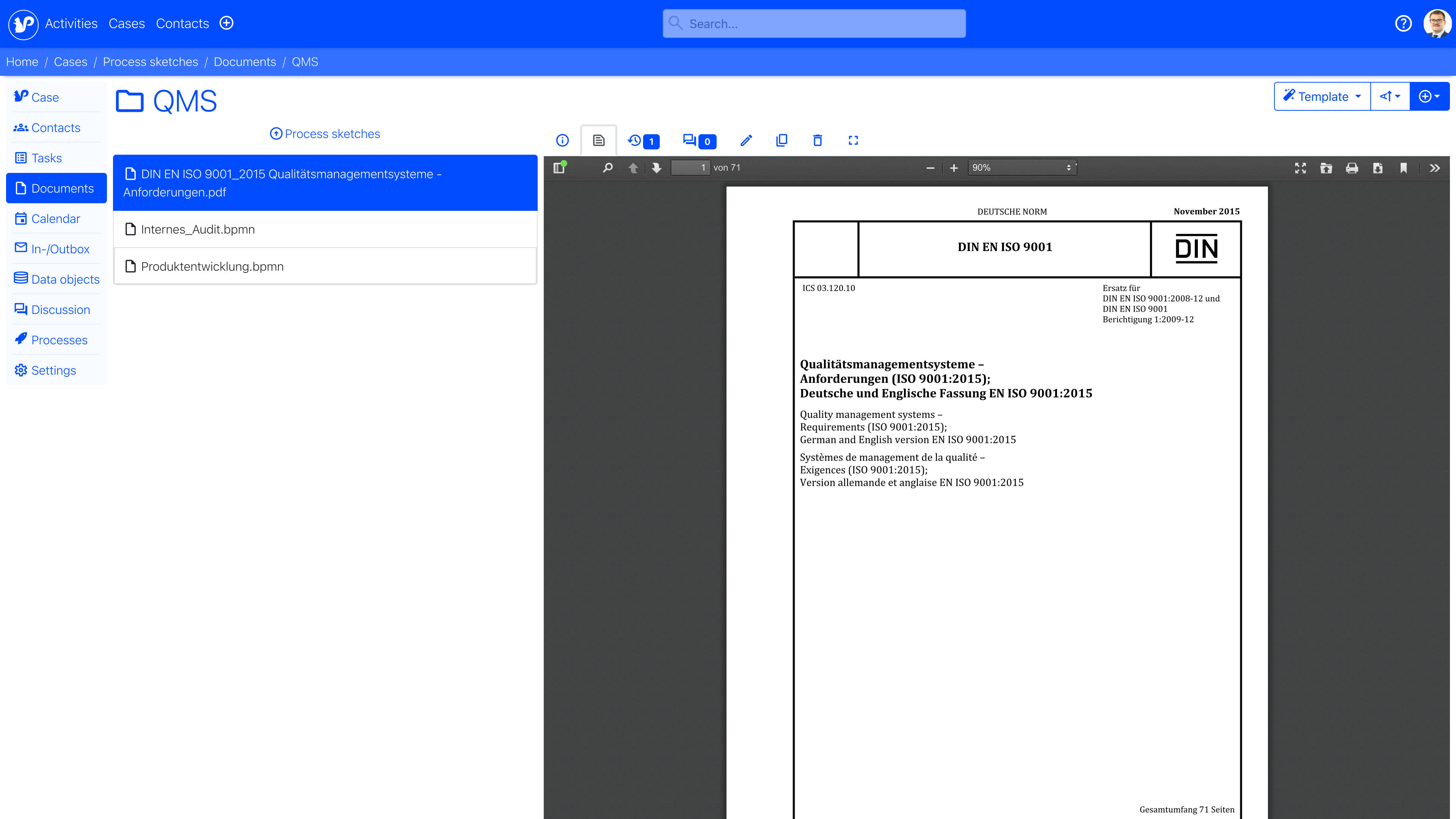 Pertuniti provides a complete document management system including version control. This way, process models can be linked to standards, protocols or concept papers. And all (intermediate) results remain traceable.